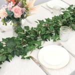 3 STKS Nep Klimop Slinger Kunstmatige Gebladerte Planten 15 cm Geurloze Zijde Klimop Garland Wijnstokken Nep Hangende Planten Groen Decor voor Binnen Buiten Bruiloft Boog Muur Deco