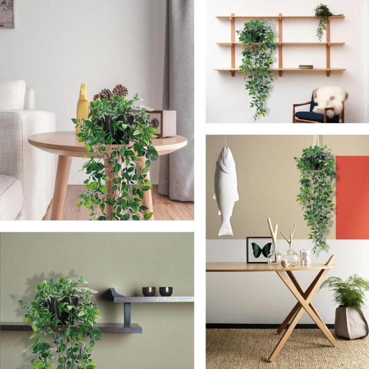 Hangende , 2 stuks, kunstplant met potten, hangplant, kunsthangplanten, echt voor binnen en buiten, balkon, wanddecoratie, kamerdecoratie