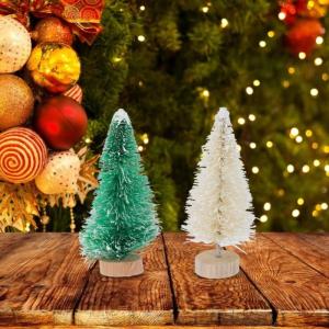 18 STK Christbaumschmuck Weihnachtsschmuck Mini-bäume Zum Dekorieren Desktop-kiefern Minibäume Zum Basteln Entzückender Weihnachtsbaum Mini-zeder Mini-sisalbäume Green Plastik