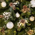 6 x decoratieve maretak, decoratieve maretakjes om op te hangen, decoratieve takken als knutselbenodigdheden, verfraait geschenken en potpourris (6 stuks - wit + goudkleurig)