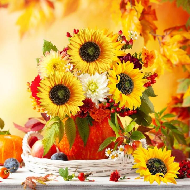 Kunstzonnebloemen, decoratie, 40 cm, enkele steel, kunstzonnebloemen, herfst, zijdebloemen, herfstbloemen, kunstbloemen, zonnebloem voor tafeldecoratie, bruiloft, woonkamer, 8 stuk