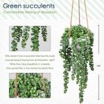 Senecio Kunstmatige planten hangplant voor vetplanten, kunstbloemen, , hoogte 35,5 cm, in hanglamp