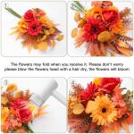 Kunstmatige nepbloemen planten zijden bloemstukken bruiloft boeketten decoraties plastic bloemen tafel centerpieces voor thuis keuken tuin feest decor (herfst rood)