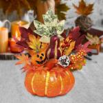 Halloween-Kürbisse, Ahornblätter, Ornament, Herbsternte, Dekor, neuartiges dekoratives Handwerk, Esstisch-Mittelstück für Geschäft und Büro, Style I