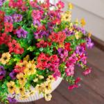Kunstbloemen, 12 bundels voor buiten, uv-bestendig, kunstbloemen, vervaagt niet, groene kunstplant, tuin, veranda, raam, box, kantoor, struiken, decoreren