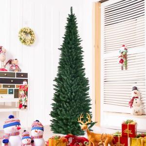 Weihnachtsbaum künstlicher Baum, Grüner Bleistift Schlanker Weihnachtsbaum(8FT/2.4M)