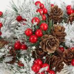 20 x decoratieve tak met lariksappels, rode bessen en boomnaalden - strooidecoratie Kerstmis - decoratieve tak voor kransen en bloemstukken (20 stuks - rode bessen wit)