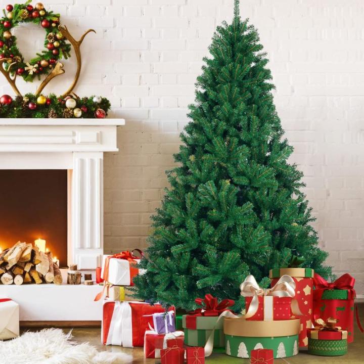 1,67 m künstlicher Weihnachtsbaum, unbeleuchtet, künstlicher Weihnachtsbaum mit Scharnier, 850 Zweigspitzen und faltbarem Metallständer, Weihnachtsweihnachtsbaum für Zuhause, B