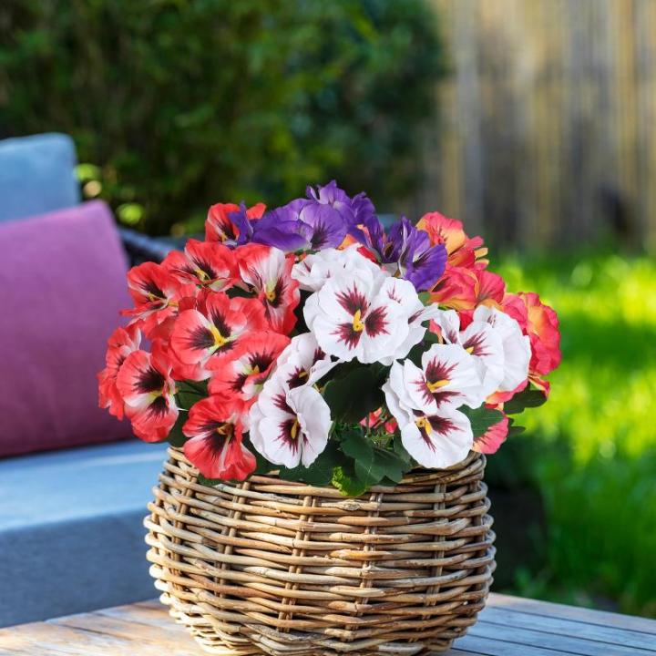 10 bundels kunstbloemen zoals echt balkon, kunstbloemen, buiten, uv-bestendig, weerbestendig, kunstbalkonplanten, balkonbloemen voor huis, vensterbank, bruiloft, decoratie (gemengd