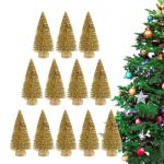 12 Stück Weihnachtsbaum Klein, Weihnachtsbaum Deko Künstlich Klein Bereifte Zeder, Winterschmuck, Tisch Modell Bäume, Kleine Sisalbäume Für Weiße Weihnachts Dekoration