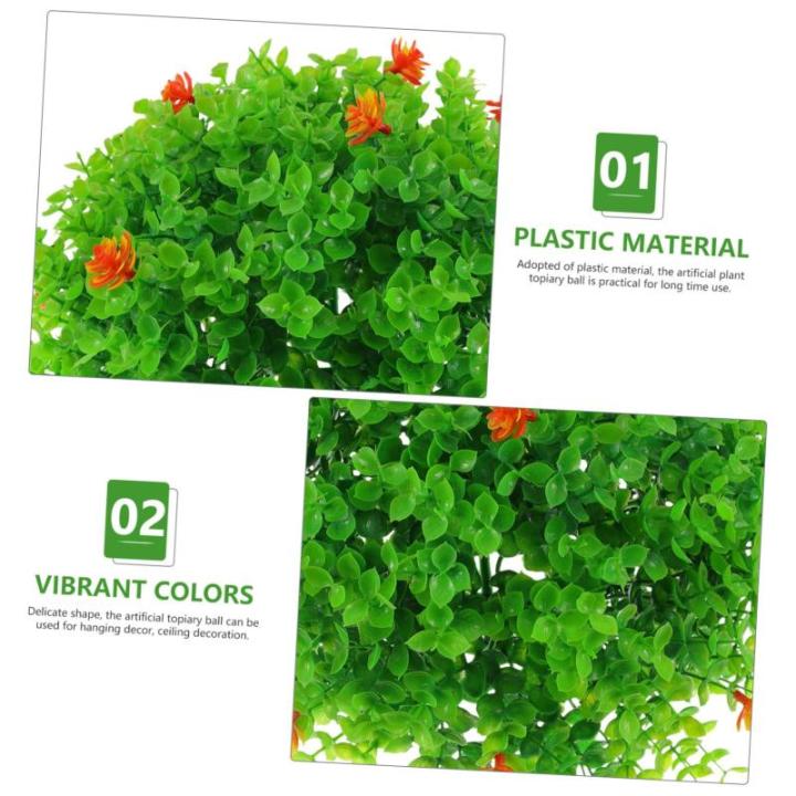 2St Dekorative Grasbälle für den Garten Eucalyptus Decoration Künstliche Pflanzenkugel künstlicher Formschnitt grüne Grasbälle Topiary-Kugeln Heimdekoration Kunstrasenball Pl