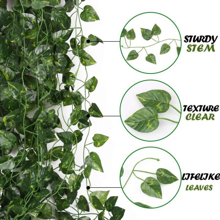 78Ft 12 stks Zijde Kunstmatige Ivy Wijnstok Hangende Bladeren Plant Greenery Decor Party Thuis Tuin Bruiloft Muurdecoratie