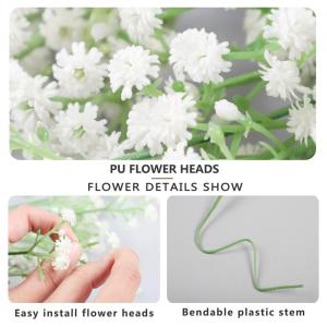 , 53 cm, gypsophila, echte aanraking, boeketten voor bruiloft of thuis DIY doe-het-zelf decoratie, 24 stuks