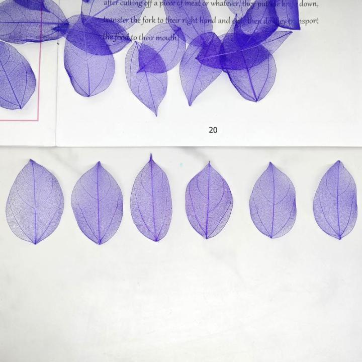 50 stuks kunstbladeren, decoratie, kunstbladeren, slinger, knutselen, droge bladeren, gedroogde bladeren, gebruikt voor doe-het-zelf handwerk, scrapbook, kaarten maken (paars)
