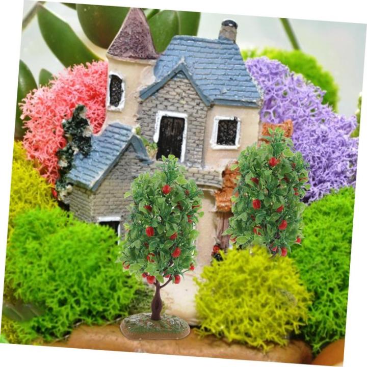 3 Sätze Obstbaum-Modell Baummodellierung Dekor Künstlicher Obstbaum Künstliche Modellbäume Figuren Zum Basteln Palmier Obstbäume Blumentopf-dekor Plastik Green 2 Stück * 3
