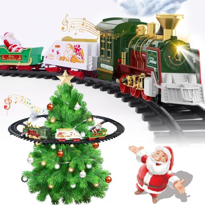 Hanging Christmas Train Set - Kersttrein speelgoed met licht en geluid voor jongens en meisjes, trein speelgoedset rond onder de kerstboom, beste kerstdecoratie voor binnen voor ge