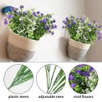 6Pcs Nep Planten Outdoor Plastic UV Bestand Kunstplanten Faux Bloem Planten Bulk Voor Indoor Outdoor Opknoping Planter Tuin Venster Doos Thuis Bruiloft Decor