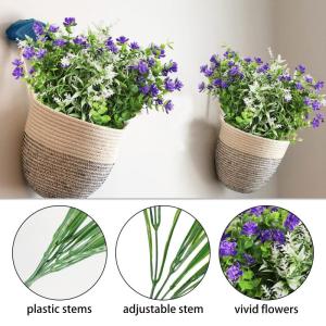 6Pcs Nep Planten Outdoor Plastic UV Bestand Kunstplanten Faux Bloem Planten Bulk Voor Indoor Outdoor Opknoping Planter Tuin Venster Doos Thuis Bruiloft Decor