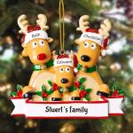 Gepersonaliseerde kersthangers met 2/3/4/5/6/7/8 familienamen - 2023 kunsthars kerstboomversiering gepersonaliseerde familie, partners en vrienden 3