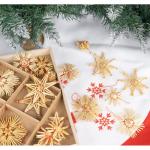 40 stuks strosterren hangers, grote strosterren, kerstboomversiering, stroornamenten, kerstboom, top, ster, vakantie, hanger voor Kerstmis, thuis, feestdecoratie