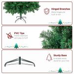 6 Fuß hoher künstlicher Weihnachtsbaum, unbeleuchtet, künstlicher Weihnachtsbaum mit Scharnier, 550 Zweigspitzen und faltbarem Metallständer, Weihnachtsweihnachtsbaum für Zuha