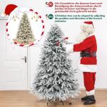 Kunstkerstboom met verlichting, witte sneeuwvlokken, led-dennenboom voor kerstdecoratie, van PE en pvc, 210 cm