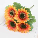Boeket van kunstbloemen, 20 stuks, kunstzonnebloemen, decoratieve kunstbloemen, boeket voor thuis, tafeldecoratie, cadeau, kantoor, bruiloft, 1507