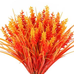 Kunstbloemen, 6 bundels voor buiten, met bloemen, uv-bestendig kunststof, herfstplanten voor tuin, raam, veranda, balkonplanten, herfstdecoratie