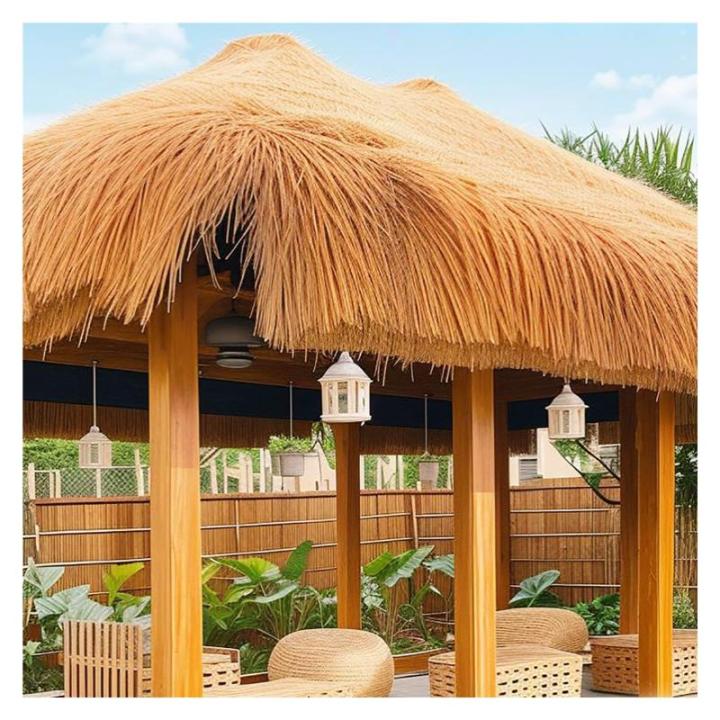 Palm Künstliche Strohdachziegel, Palmdach Paneele Künstliche Palmgras Rolle Kunststoff PE Strohdach, Strohdach Reetdachhaus Reetgedeckt, Synthetische Strohgras, Für Bar Garten T