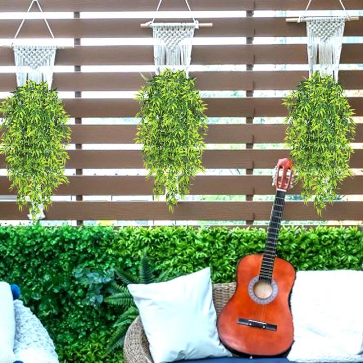 4 stuks , hangende , , plastic groene plant, hangende plastic planten voor binnen en buiten, balkon, bruiloft, tuin, wanddecoratie, bamboebladeren, 80 cm