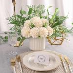 , 20 stuks dahlia-bloemen met bladeren en stelen, doe-het-zelf crème dahlia schuim bloem voor bruiloft boeketten bloemen centerpieces arrangementen feesttafels woondecoratie