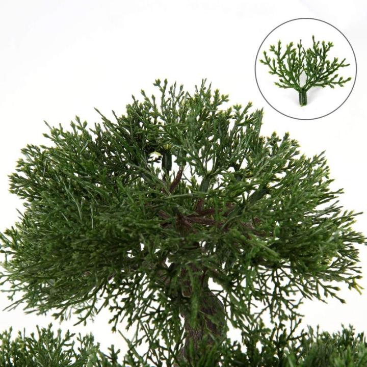 Kunstbonsai Natuurgetrouwe kunstplant, kunstboom, bonsai, ceder, grenen, podocarpus, plastic plant, kunstplant met keramische pot in zwart, voor badkamerdecoratie, desktop, kantoor