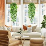 3 stuks kunstmatige hangplanten, 100 cm, , hangende klimop, zoals echte plastic planten, kunststof, groene plant, balkonplanten, nepwijnstok voor buiten, tuin, balkon