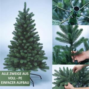 Kunstkerstboom van PE, met en zonder ledverlichting