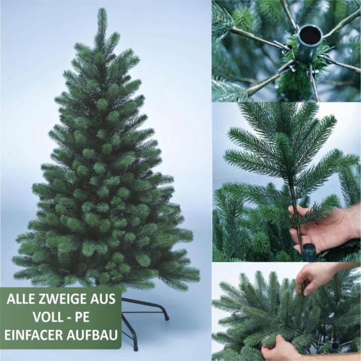 Kunstkerstboom van PE, met en zonder ledverlichting