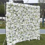 Weißer Rosen-Blumen-Wand-Hintergrund, Künstlicher Wand-Blumen-Hintergrund 3D-Seiden-Hortensie-Rosen-Blumen-Panel Für Foto-Hintergrund-Home-Party-Hochzeits-Hintergrund-Dekoration