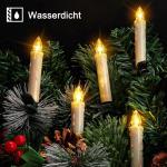 40 LED Kerstboom Kaarsen Draadloos met Afstandsbediening Timer Flikkeren Dimbaar Warmwit Kerstverlichting Kerstdecoratie, Kerstkaarsen Buiten Waterdicht（met 40 batterijen）