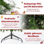 Kunstkerstboom van 190 cm met verlichting en sneeuw, potlood dennenboom met 280 warmwitte ledlampen en 60 dennenappels, smalle kerstboom voor thuis