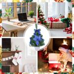 Weihnachtsbaum,Tisch-Weihnachtsbaum - Kleine Tannenbaumdekorationen,Weihnachtskiefernbaum mit gewebter Basis für Fenster, Wand, Baum,