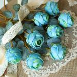 10 stuks kunstmatige rozen, blauw, 50 cm hoog, enkele roos, lange steel, namaakbloem, zijden bloesem, roos, realistische bloem voor tafel, kantoor, feest, bruiloft, woondecoratie (