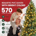 Kunstkerstboom, kunstdennenboom, pvc met metalen standaard, premium Nordmann-spen, moeilijk ontvlambare automatische kerstboom, natuurgetrouwe kunstboom, 180 cm