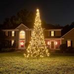 Led-kerstboom voor buiten, 4 meter, 640 leds, inclusief mast, warm wit