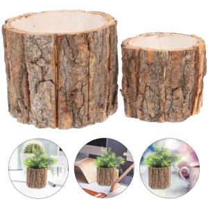 Blumentopf Aus Rinde, DIY-Blumenarrangement, Eimer, Schreibtisch-Aufbewahrung, Stifthalter, Holzstumpf, Dekoratives Blumengerät, 2 Stück, Dekorativer Blumentopf Aus Rinde, Kreati