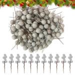 200 Stück Weihnachten Künstliche Holly Beeren Mini Weihnachten Gefrostete Beere Künstliche Früchte für Weihnachtsbaumschmuck Basteln Geschenken Weihnachtskranz Dekoration Heim