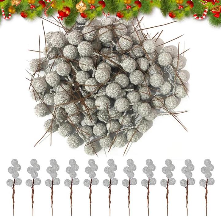 200 Stück Weihnachten Künstliche Holly Beeren Mini Weihnachten Gefrostete Beere Künstliche Früchte für Weihnachtsbaumschmuck Basteln Geschenken Weihnachtskranz Dekoration Heim