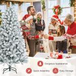 Vija Kunstkerstboom, versierde kerstboom, gevlokte look met standaard, buigbare 995 pvc-takken, moeilijk ontvlambaar, opvouwbare kerstboom, dennenboom, 180 cm