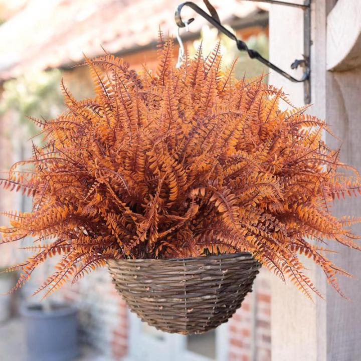 12 stuks herfst outdoor 40 cm kunstgras vallen plant Boston nep varen plant UV-bestendige grassen decoratie voor tuin terras paden veranda