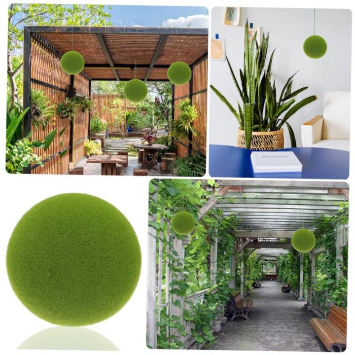 3st Simulierter Moosball Künstliche Mooskugeln Blumenmoos Moosige Steine Außenvase Künstliches Grünes Moos Topiary-Kugeln Hängen Dekor Gefälschte Mooskugeln Kunstmoos Beflock