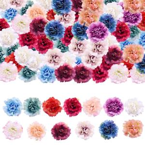 Kunstbloemen, bloemkoppen, kunstbloemen, zijden bloemen, kunstmatige anjer, strooibloemen (meerkleurig)