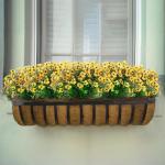 Kunstbloemen, 8 bundels buiten, uv-bestendig, namaakbloemen, vervaagt niet, groene kunstplant, tuin, veranda, raam, box, kantoor, struiken, decoreren (geel)